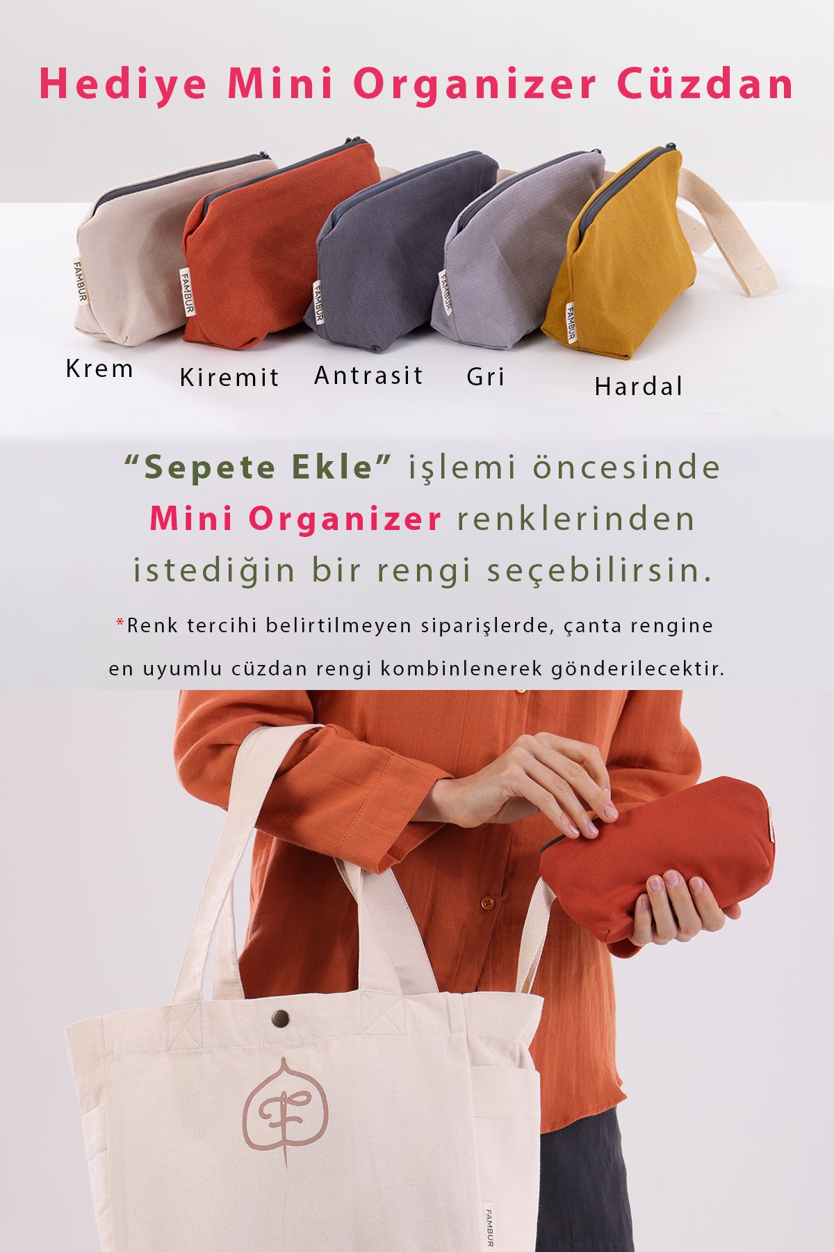 Element Antrasit Kanvas Çanta - Mini Organizer Cüzdan Hediyeli