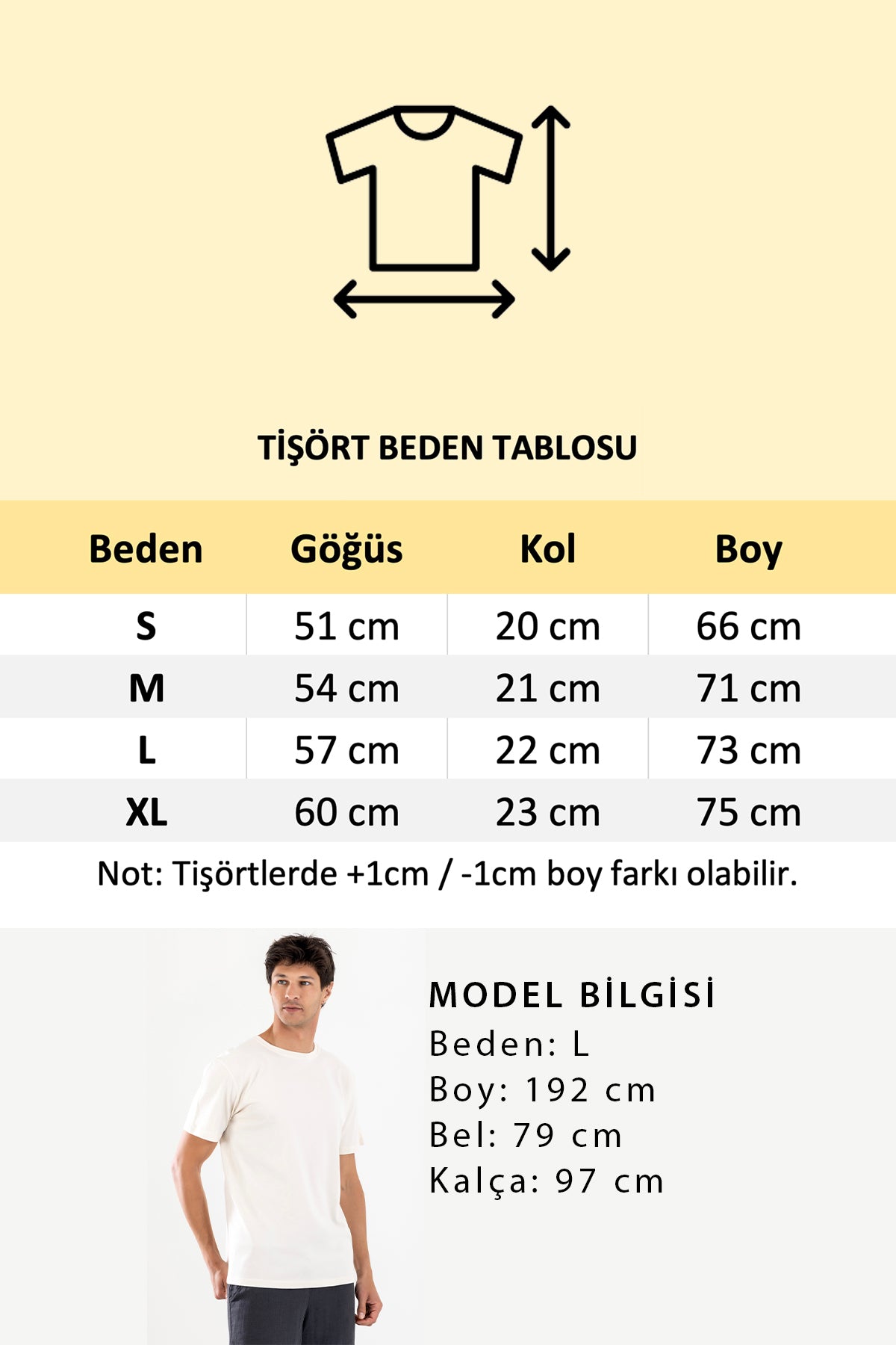 Bisiklet Yaka Erkek Basic Tişört - Krem